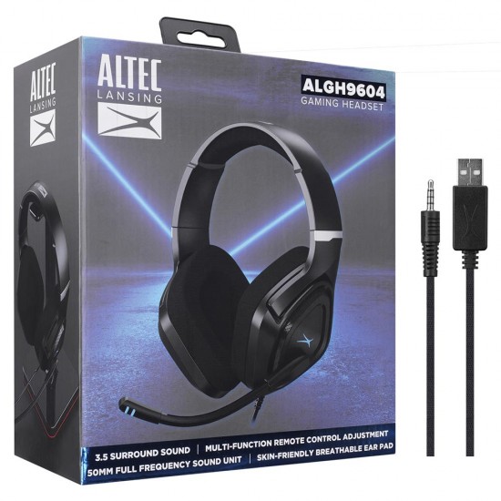 Altec Lansing ALGH9604 Siyah PS4-XBOX-Mobil Uyumlu USB+3.5mm Rainbow Gaming Mikrofonlu Kulaklık