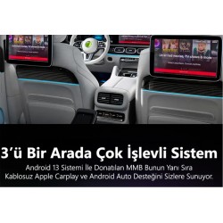 MMB MAX 4.0 Android 13, 8+128GB, HDMI Output  Kablosuz-Wireless CarPlay