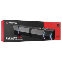 Rampage Elegant X10 2.0 Bluetoothlu Rms 3W-2 RGB Işıklı Multimedia Usb 5V 45dB Gaming Oyuncu Speaker