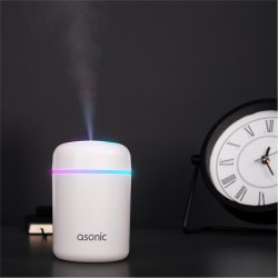 Asonic HN21 Matte Beyaz 2W 300ML kapasiteli 4 Saat Çalışabilir RGB Mini Oda Nemlendirici