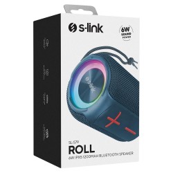 S-link SL-S79 Roll Mavi 6W 1200mAh USB-TF-TWS-IPX5 Bluetooth Hoparlör