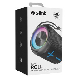 S-link SL-S79 Roll Gri 6W 1200mAh USB-TF-TWS-IPX5 Bluetooth Hoparlör