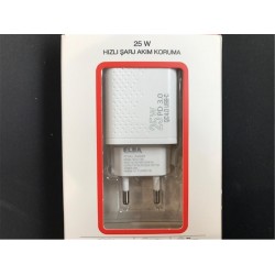 Elba ELB42 Beyaz 25W Şarj Kafa+ İphone Kablo USB-C PD3.0-QC4.0(Akım Koruma-Hızlı Şarj-)