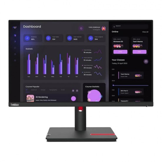 Lenovo 23.8" 63CFMATXTK ThinkVision T24i-30 60Hz 4ms Full HD IPS Pivot Monitör Lenovo 23.8" 63CFMATXTK ThinkVision T24i-30 60Hz 4ms Full HD IPS Pivot Monitör