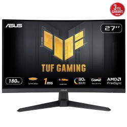 Asus 27" Tuf Gaming VG27VQ3B 1ms 180Hz FreeSync Adaptive Sync Curved VA FHD Gaming (Oyuncu) Monitör