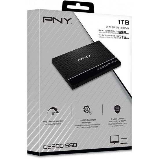 Pny 1TB CS900 3D NAND 2.5" SATA III Internal Solid State Drive (SSD7CS900-1TB-RB) Ssd Harddisk