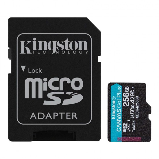 Kingston SDCG4-256GB 256GB microSDXC Canvas Go Plus Gen4 200MB-s A2 U3 V30 Card + ADP Hafıza Kartı Kingston SDCG4-256GB 256GB microSDXC Canvas Go Plus Gen4 200MB-s A2 U3 V30 Card + ADP Hafıza Kartı