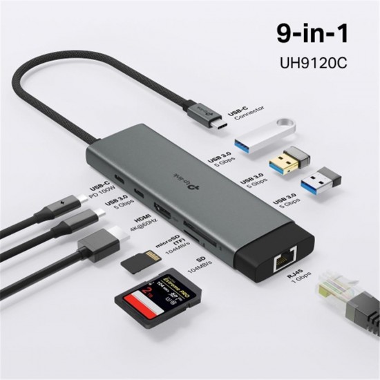 Tp-Link UH9120C USB Type C Docking Station 9 Port ( USB-C PD + USB C + USB 3.0 X3 + Kart Okuyucu ) Tp-Link UH9120C USB Type C Docking Station 9 Port ( USB-C PD + USB C + USB 3.0 X3 + Kart Okuyucu )