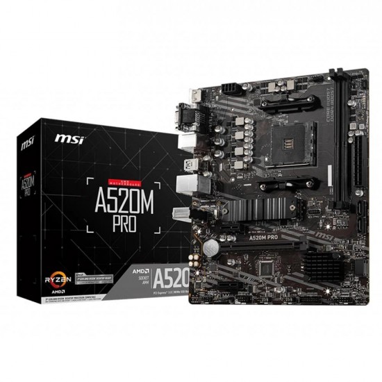 Msi A520M PRO Amd A520 Soket AM4 DDR4 4600 MHz(OC) M.2 Anakart Msi A520M PRO Amd A520 Soket AM4 DDR4 4600 MHz(OC) M.2 Anakart