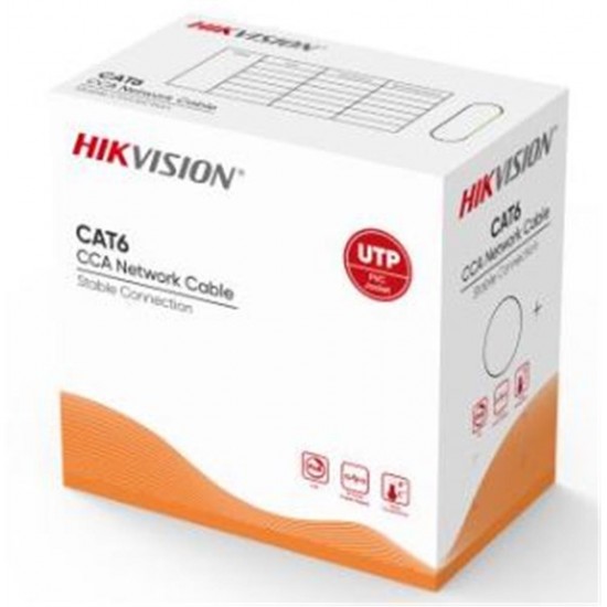 Hikvision DS-1LN6UU-CCA CAT6 U-UTP 24 AWG 305 Metre Ağ Kablosu, CCA, 0,57 mm Hikvision DS-1LN6UU-CCA CAT6 U-UTP 24 AWG 305 Metre Ağ Kablosu, CCA, 0,57 mm