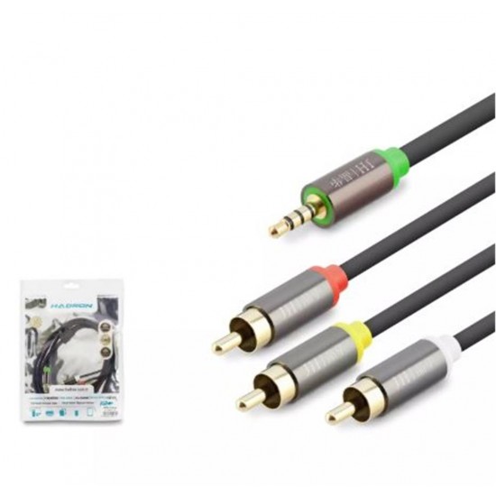 HADRON HDX1064 3.5MM TO 3RCA KABLO 2LINE GOLD 1.5M SİYAH HADRON HDX1064 3.5MM TO 3RCA KABLO 2LINE GOLD 1.5M SİYAH