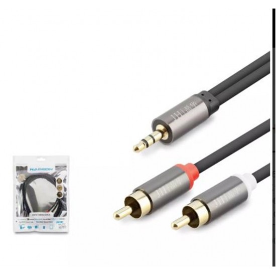 HADRON HDX1067 3.5MM TO 2RCA KABLO 2LINE GOLD 1.5M SİYAH HADRON HDX1067 3.5MM TO 2RCA KABLO 2LINE GOLD 1.5M SİYAH
