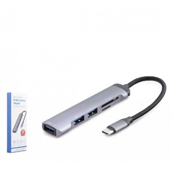 HADRON HDX7039 USB HUB COMBO 5IN1 USB type-c SD + TF CARD GRİ HADRON HDX7039 USB HUB COMBO 5IN1 USB type-c SD + TF CARD GRİ