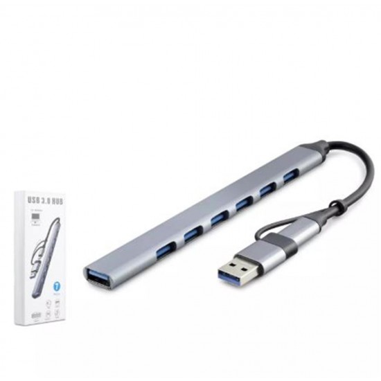 HADRON HDX7033 TYPE-C + USB3.0 HUB 6-USB2.0 + USB3.0 GRİ HADRON HDX7033 TYPE-C + USB3.0 HUB 6-USB2.0 + USB3.0 GRİ