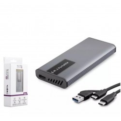HADRON HDX1781 SSD KUTU TYPE-C3.1 + USB3.0 NGFF ALİMÜNYUM + PLASTİK M2 CHIP RTL9201R RGB GR