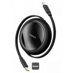 Baseus P10364501111-00 Free2Pull Makaralı Şarj Kablosu USB-C-Lightning 20W 1m