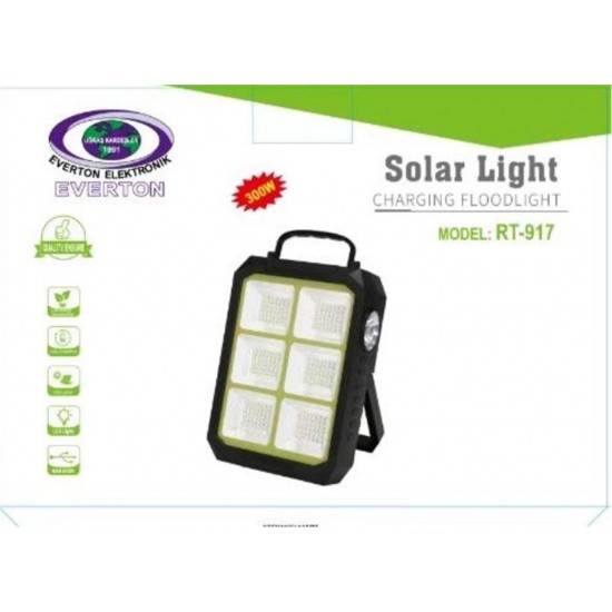 Everton Rt-917 Şarjlı 300w Solar Panelli Projektör Led Everton Rt-917 Şarjlı 300w Solar Panelli Projektör Led