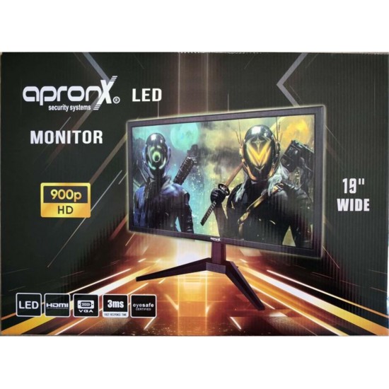 Apronx APX-NW19 900p 19" Led Vga+Hdmi Monitor Apronx APX-NW19 900p 19" Led Vga+Hdmi Monitor
