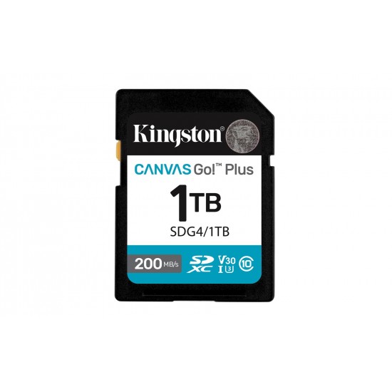 Kingston SDG4-1TB 1TB SDXC Canvas Go Plus Gen4 200MB-s C10 UHS-I U3 V30 Hafıza Kartı Kingston SDG4-1TB 1TB SDXC Canvas Go Plus Gen4 200MB-s C10 UHS-I U3 V30 Hafıza Kartı