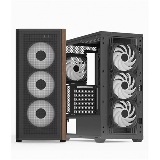 Aerocool AE D501A BK 4x12cm A-RGB Fanlı, Ahşap Ön Panel Temp Cam Yan ve Mesh Ön Panel,USB Type-C Aerocool AE D501A BK 4x12cm A-RGB Fanlı, Ahşap Ön Panel Temp Cam Yan ve Mesh Ön Panel,USB Type-C