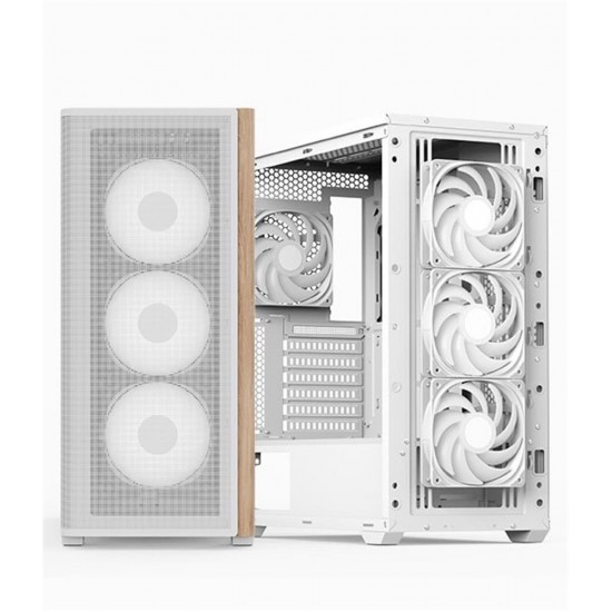 Aerocool AE D501A WH 4x12cm Fanlı Ahşap Ön Panel Tempered Cam Yan ve Mesh Ön Panel, USB Type-C,ATX Aerocool AE D501A WH 4x12cm Fanlı Ahşap Ön Panel Tempered Cam Yan ve Mesh Ön Panel, USB Type-C,ATX