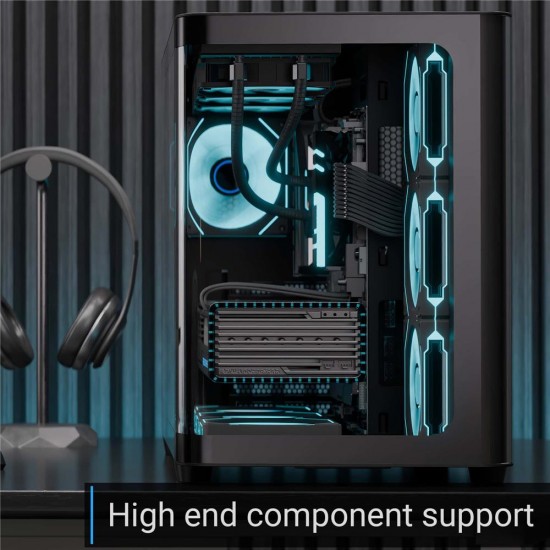 Aerocool AE P500C BK 4x12cm Mirror A-RGB Fanlı, Panoramik Tempered Panel, ATX Aerocool AE P500C BK 4x12cm Mirror A-RGB Fanlı, Panoramik Tempered Panel, ATX
