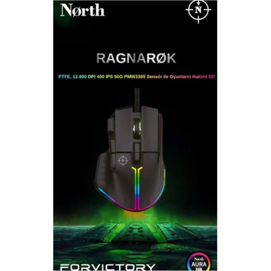 North Odin Pro WL Siyah 26K DPI 750 IPS 70G UltraLight RGB Kablosuz Gaming Mouse North Odin Pro WL Siyah 26K DPI 750 IPS 70G UltraLight RGB Kablosuz Gaming Mouse
