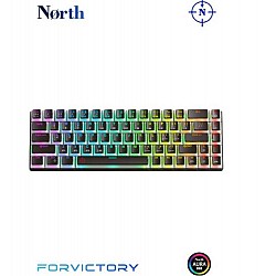 North Odin Pro WL68 LightCore Kablosuz Bluetooth RGB Red Switch Türkçe Siyah Mekanik Gaming Klavye