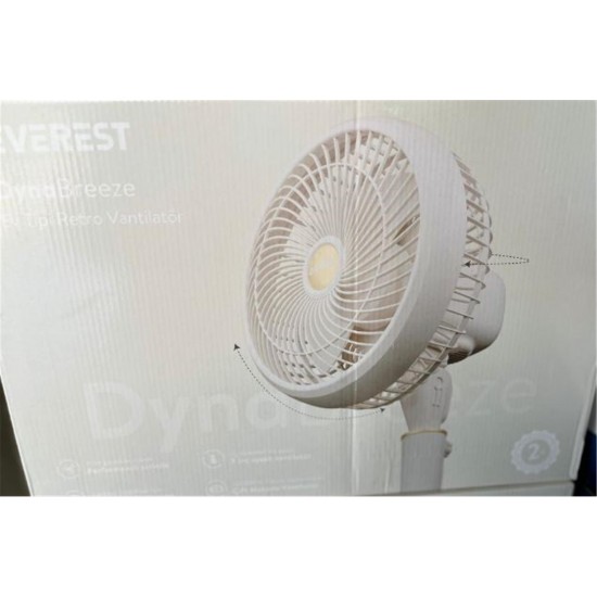 Everest FAN12 DynaBreeze Krem-Gold 9" 70W 3 Hız Kademeli 2000RPM Çift Motorlu Vantilatör- Pervanesi Everest FAN12 DynaBreeze Krem-Gold 9" 70W 3 Hız Kademeli 2000RPM Çift Motorlu Vantilatör- Pervanesi