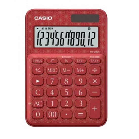 Casio MS-20UC-JRD 12 Hane Kırmızı Desenli Masa Üstü Hesap Makinesi Casio MS-20UC-JRD 12 Hane Kırmızı Desenli Masa Üstü Hesap Makinesi
