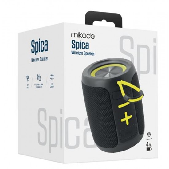 Mikado MD-60BT Spica Siyah 13W 1800mAh BT-TF-USB-ECO Led Işıklı Speaker Mikado MD-60BT Spica Siyah 13W 1800mAh BT-TF-USB-ECO Led Işıklı Speaker