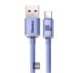 Baseus CAJY000405 1.2mt Crystal Cable USB-A to Type-C Fast Charge Data Cable 100W 5A1.2M-Purple Baseus CAJY000405 1.2mt Crystal Cable USB-A to Type-C Fast Charge Data Cable 100W 5A1.2M-Purple