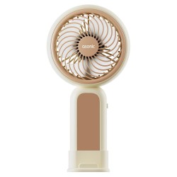 Asonic AFN21 Krem 250mAh Dahili Pil Elde Taşınabilir Masaüstü Usb Fan Şarjlı Type-c Şarj
