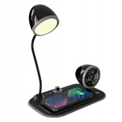 S-link SL-CW21 Siyah Telefon Uyumlu Fast Şarj 15W Ayarlanabilir Led Işıklı  Masa Lambası
