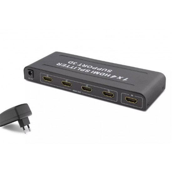 Hadron Hdx1294 4 Port Hdmi Splitter 1.4V 1080P 3D 1-In 4-Out Siyah (Giriş 1xHDMI-Çıkış 4 xHDMI) Hadron Hdx1294 4 Port Hdmi Splitter 1.4V 1080P 3D 1-In 4-Out Siyah (Giriş 1xHDMI-Çıkış 4 xHDMI)