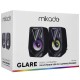 Mikado MD-S23 GLARE 2.0 Multimedia 3W-2 Siyah USB RGB Işıklı Gaming Speaker Hoparlör Stereo Giriş Mikado MD-S23 GLARE 2.0 Multimedia 3W-2 Siyah USB RGB Işıklı Gaming Speaker Hoparlör Stereo Giriş