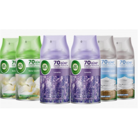 Airwick 250ml 6lı -Temizliğin Esinti Oda Kokusu Sprey Makina Yedek Spreyi Airwick 250ml 6lı -Temizliğin Esinti Oda Kokusu Sprey Makina Yedek Spreyi