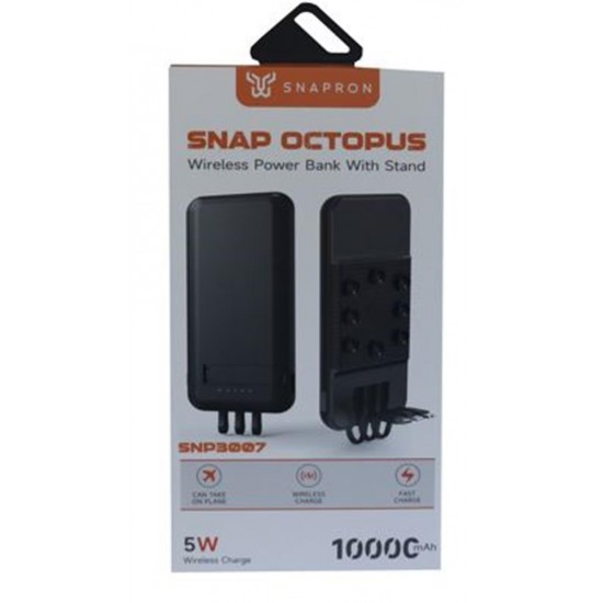 SnapMax SNP-3007 10.000 mah Siyah Vantuzlu Kablosuz ve 3in1 Kablolu Powerbank SnapMax SNP-3007 10.000 mah Siyah Vantuzlu Kablosuz ve 3in1 Kablolu Powerbank