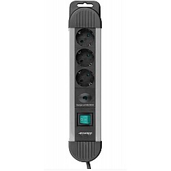 S-link SPGKS03 1.5m 3G1.5mm2 900 Joule 3Lü Akım Kor. Gri Priz Çoklayıcı