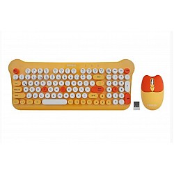 Everest KM-6244 BUNNY Renkli Tuşlu Sarı 2.4 ghz + BT Kablosuz Q Multimedia Klavye + Mouse Set