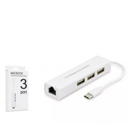 Hadron Hdx7007 Type-C Hub Combo 3-Usb + Lan Beyaz (Macbook)