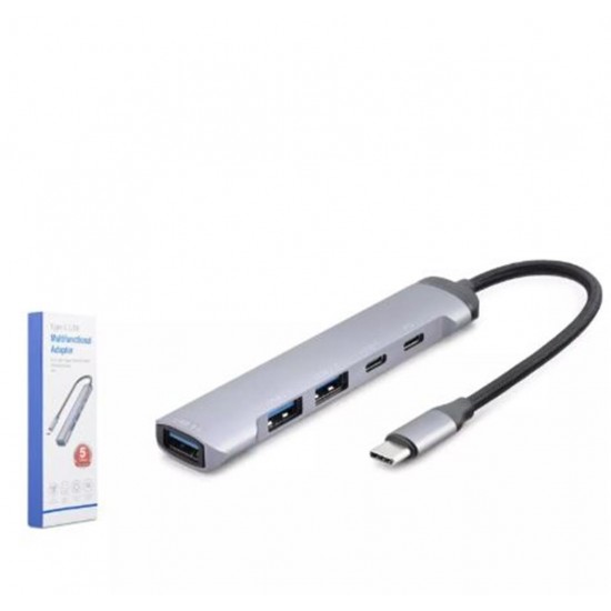 Hadron Hdx7041 Type-C Hub 5-Usb Gri Hadron Hdx7041 Type-C Hub 5-Usb Gri