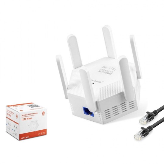 Pix-Link Wr56T Wifi Repeater 1200Mbps Beyaz Çift bant Wi-Fi 2.4 GHz ve 5 GHz WPS Desteği Pix-Link Wr56T Wifi Repeater 1200Mbps Beyaz Çift bant Wi-Fi 2.4 GHz ve 5 GHz WPS Desteği