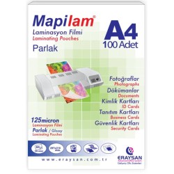 Mapi Lamisyon 125 Micron Parlak Laminasyon Filmi (A4) 100 Lü