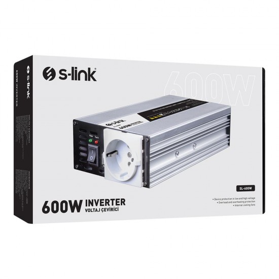 S-link SL-600W 600W DC12V-AC230V İnverter S-link SL-600W 600W DC12V-AC230V İnverter