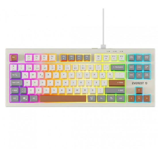 Everest KB-98 SILENT TKL Gri-Gri Mavi-Kahve Rainbow Q Membrane Klavye