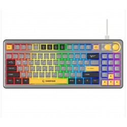 Rampage CYCLONE Gri-Siyah-Sarı USB RGB Aydınlatmalı Q Compact Membrane Gaming Oyuncu Klavye