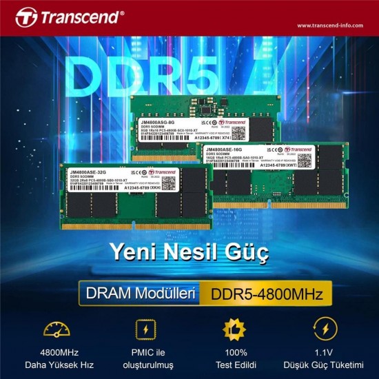 Transcend JM4800ASE-16G 16GB DDR5 4800Mhz CL40 1.1V Notebook Ram Transcend JM4800ASE-16G 16GB DDR5 4800Mhz CL40 1.1V Notebook Ram