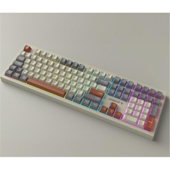 Everest KM-78 Rena Krem-Gri-Kahve Kablosuz 2.4 + BT RGB Aydınlatmalı Sessiz Q Klavye + Mouse Se Everest KM-78 Rena Krem-Gri-Kahve Kablosuz 2.4 + BT RGB Aydınlatmalı Sessiz Q Klavye + Mouse Se
