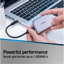 Crucial 1TB CT1000X9SSD9 1050MB-1050MB X9 Serisi Portable Taşınabilir Harici Ssd